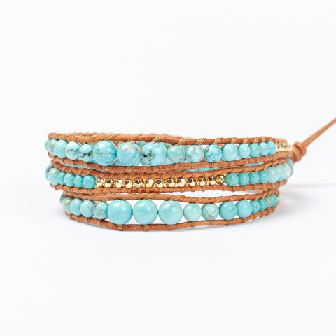 Gold and Turquoise 3 wrap